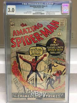 The Amazing Spider-Man #1 CGC 3.0 Universal Grade 1963 Off White to White Pages