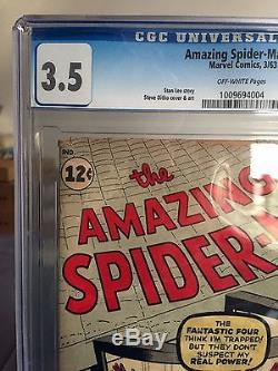 The Amazing Spider-Man #1 CGC 3.5 Off-White Steve Ditko Stan Lee 1st Issue