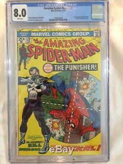 The Amazing Spider-Man #129 (Feb 1974, Marvel) CGC 8.0 WHITE pages 1st Punisher