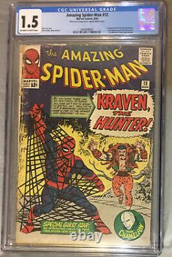 The Amazing Spider-Man 15 CGC 1.5 OWithW 1st Appearance Kraven The Hunter 1964
