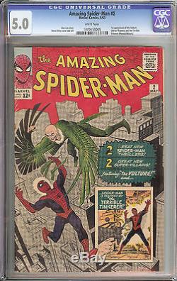 The Amazing Spider-Man #2 (May 1963, Marvel) CGC Graded 5.0 Comic Book