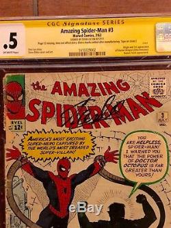 The Amazing Spider-Man #3 Cgc. 5 Signed By Stan Lee 1st Doc Ock