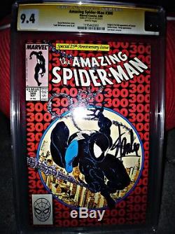 The Amazing Spider-Man #300 CGC 9.4 Signed By STAN LEE White Pages 1st VENOM