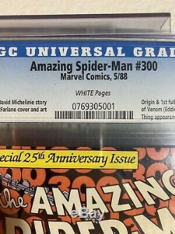 The Amazing Spider-Man #300 CGC 9.8 White Pages (May 1988) 1st Venom, McFarlane