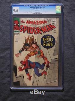The Amazing Spider-Man #34 1966 Marvel CGC 9.6 WHITE PAGES KRAVEN LEE DITKO