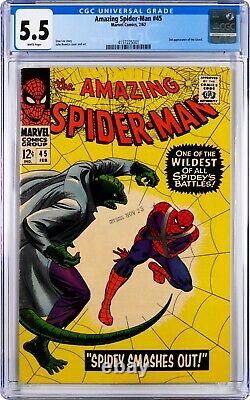 The Amazing Spider-Man #45 CGC 5.5 1967 White Pages Fast Ship