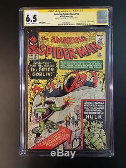 The Amazing Spider-man # 14 Cgc 6.5 Ss Stan Lee Ow-w 1st App Green Goblin & Hulk