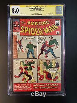 The Amazing Spider-man # 4 Cgc 8.0 Ss Stan Lee Ow-w 1st App Of Sandman & Betty