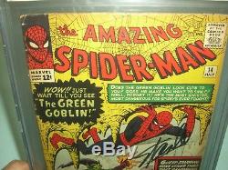 The Amazing Spiderman 14 CGC 4.0 SS Signed by Stan Lee 1964! Not CBCS